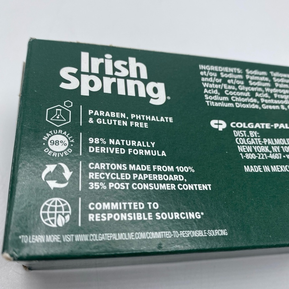Irish Spring Original Deodorant 3.7 oz 104.8 g Soap Bar - Picture 4 of 4